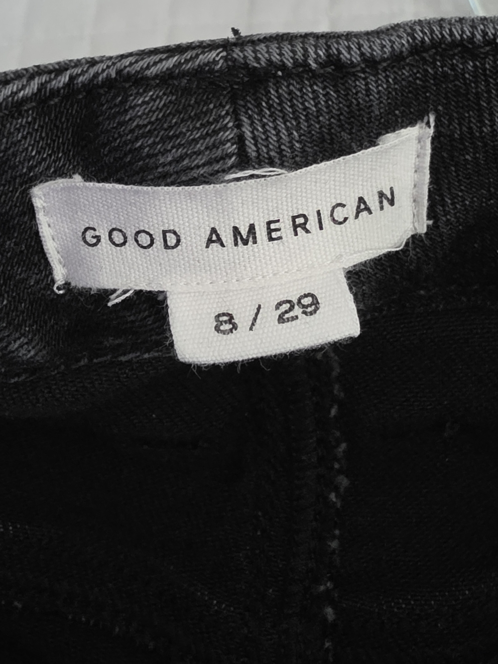 Good American Good Cowboy Bootcut Jeans Black High-Rise Flare Womens 8/29 - Picture 8 of 10